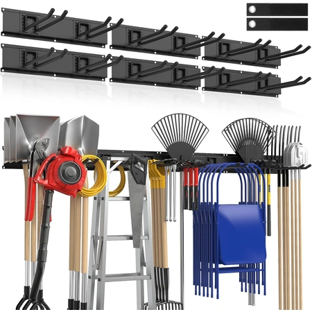 heavy duty garden tool organizer with 12 adjustable metal hooks.webp